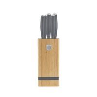 BAMBOO KNIFE SET WITH STAND - 6 PIECES ASPEN COLLECTION