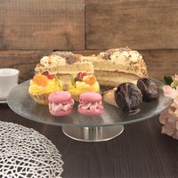 TÁLCA - FORGÓ TORTAÁLLVÁNY - ÜVEGACÉL - ÁTMÉRŐ 30 CM