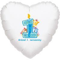 KRÁSNY FÓLIOVÝ BALÓNEK SRDÍČKO NA OSLAVU 1. NARODENÍN CHLAPCA
