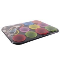 NON-STICK TEFLON MUFFIN PAN WITH 12 SILICONE CUPS