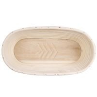 OVAL RATTAN BREAD BASKET 32X15X9 CM LEAVES