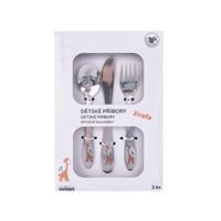 CHILDREN'S STAINLESS STEEL CUTLERY SET 3 PCS GIRAFFE