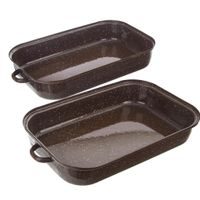 BROWN ROASTING PAN WITH LID 34.5X23 CM