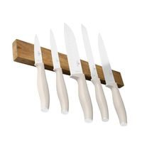 6-PIECE KNIFE SET WITH MAGNETIC HOLDER FROM ACACIA WOOD - SAHARA COLLECTION