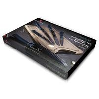 AQUAMARINE METALLIC LINE 6-PIECE NON-STICK KNIFE SET + CUTTING BOARD