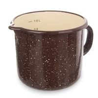 BROWN ENAMEL MUG WITH SPOUT, 12 CM