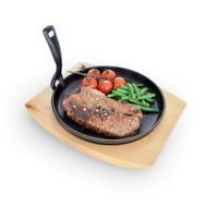 CAST IRON PAN WITH CUTTING BOARD 22 CM