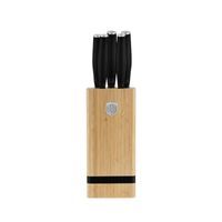 BAMBOO 6-PIECE KNIFE SET WITH STAND - MATT BLACK COLLECTION
