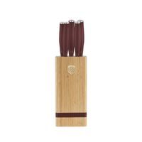 BAMBOO KNIFE SET WITH STAND 6 PCS LEONARDO COLLECTION