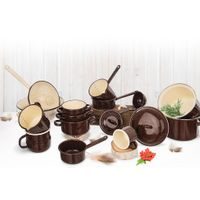 BROWN ENAMEL LID 14 CM TM2