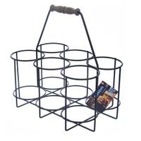 STOJAN NA PIVNÉ LÁHVE A PŮLLITRY Z KOVU A DREVA, 6 POZÍCIÍ