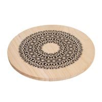 MANDALA WOODEN POT MAT - 20 CM DIAMETER