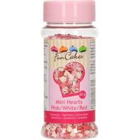 EDIBLE DECORATION MINI HEARTS - PINK/WHITE/RED - 60 G