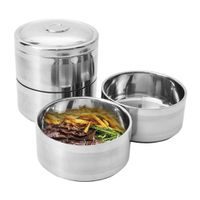 EBÉD HORDOZÓ ROZSDAMENTES ACÉLBÓL 4 EMELET, 16 CM