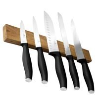 SADA NOŽŮ S MAGNETICKÝM DRŽÁKEM Z AKÁTOVÉHO DŘEVA 6 KS MATT BLACK COLLECTION