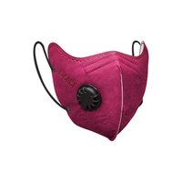 RESPIRATORY PROTECTIVE MASK KN95 WITH EXHALATION VALVE - BURGUNDY