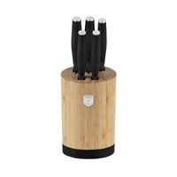 BAMBOO KNIFE SET WITH STAND 6 PCS MATT BLACK COLLECTION