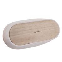 OVAL RATTAN BREAD BASKET 32X15X9 CM LEAVES