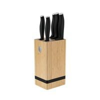 BAMBOO 6-PIECE KNIFE SET WITH STAND - MATT BLACK COLLECTION