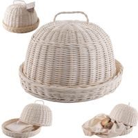 KENYÉRTARTÓ  RATTAN KÖR + RONGYAL