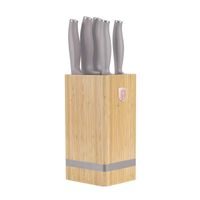 BAMBOO KNIFE SET WITH STAND 6 PCS TAUPE COLLECTION