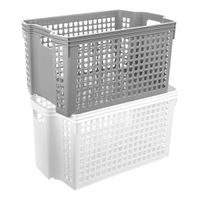 STACKABLE PLASTIC BASKET 28X19.5X14.5 CM