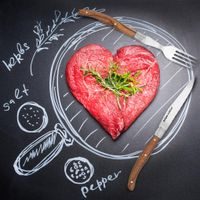 STEAK KNIFE AND FORK SET STAINLESS STEEL/WOOD