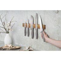 KNIFE SET WITH MAGNETIC HOLDER MADE OF ACACIA WOOD 6 PCS TAUPE COLLECTION