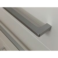 HANDLE RADOS - ALUMINIUM EFFECT STAINLESS STEEL - 16 CM PITCH