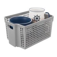 STACKABLE PLASTIC BASKET 28X19.5X14.5 CM