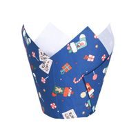 KARÁCSONYI TULIPÁN ALAKÚ MUFFINKAPSZLIK - MIKULÁS MŰHELYE (24 DARABOS CSOMAG)