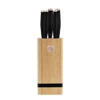 6-PIECE KNIFE SET WITH BAMBOO STAND - BLACK ROSE COLLECTION
