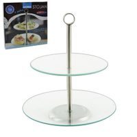 DESSZERT ÁLLVÁNY MUFFIN ROZSDAMENTES / ÜVEG 2 EMELETEN