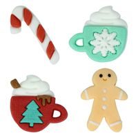 EDIBLE CHRISTMAS SUGAR DECORATIONS - FESTIVE JOY (PACK OF 12)