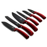6-PIECE NON-STICK KNIFE SET BURGUNDY METALLIC LINE