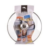 GLASS LID WITH STAINLESS STEEL HANDLE, 30 CM