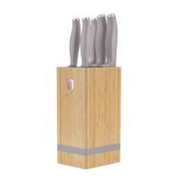 BAMBOO KNIFE SET WITH STAND 6 PCS TAUPE COLLECTION