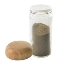 SPICE JAR GLASS/WOOD 1 PC