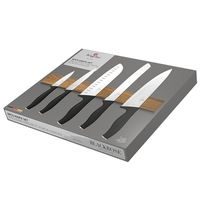 6-PIECE KNIFE SET WITH MAGNETIC HOLDER - BLACK ROSE COLLECTION