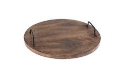 Mango Wood Cutting Board with Metal Handles