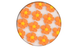 Sugar decoration - Piped swirl flowers 35 pc. orange