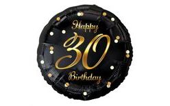 Balón foliový 30 let - Happy birthday - narozeniny - 45 cm