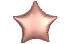 Balón foliový 45 cm Hvězda růžovo zlatá - Rose gold