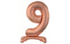 Rose Gold Foil Number Balloon on Stand, 74 cm - 9