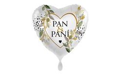 Balón foliový - srdce - Pan a Paní - svatba - 43 cm