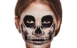Dočasné tetování na obličej skeleton - kostlivec - lebka - Halloween - 1 ks