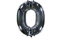 Balón foliový číslice ČIERNA - BLACK 102 cm - 0