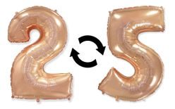 Balónové fóliové číslice rose gold - Rose Gold 115 cm - 2 alebo 5