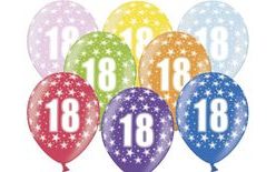 Thick Balloons 30 cm metallic mix - Birthday No.18