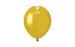 Mini latexový balónek - 13 cm – Metalická zlatá, 1 KS